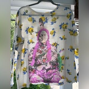 😍Magnokia Pearl Brave of Yellow Roses L/S Viggo Tee NWT!😍